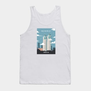 Mumbai, India. Retro travel poster Tank Top